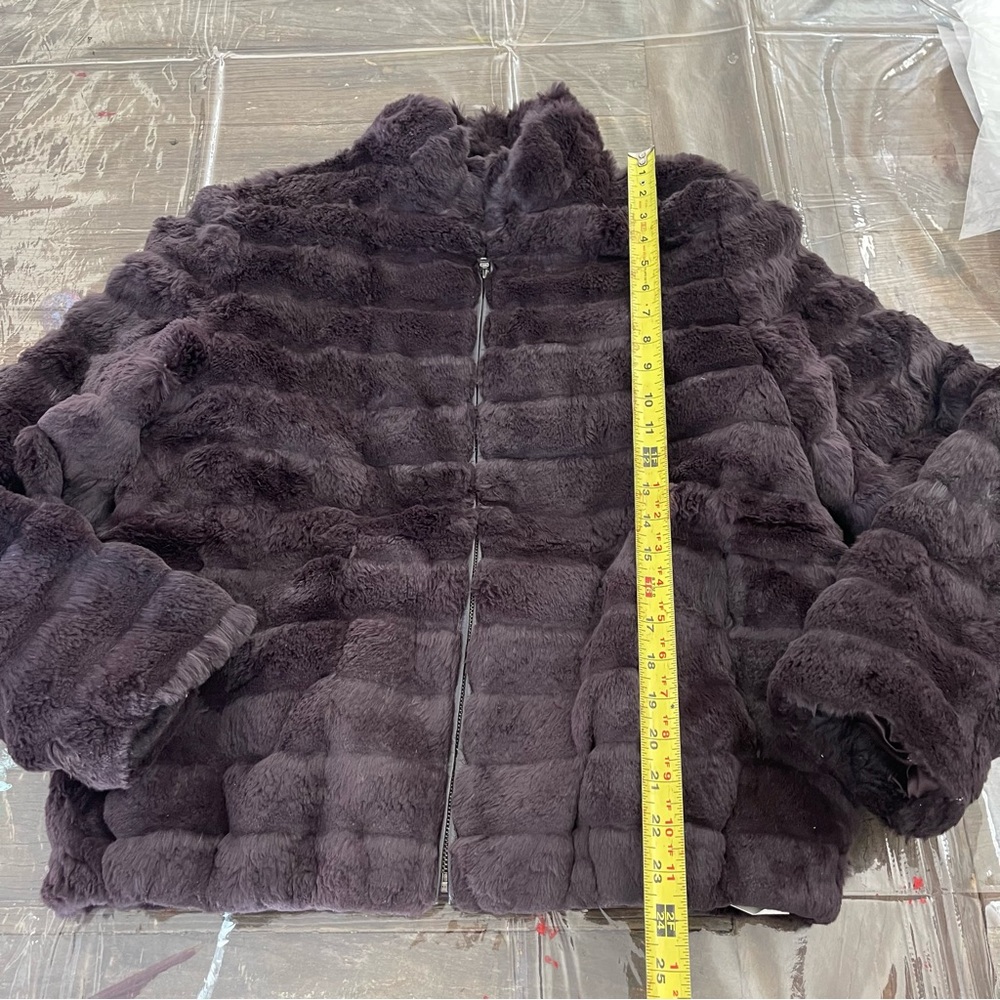 LINDA RICHARDS polar deep purple rabbit fur coat. Vintage - Picture 4 of 14